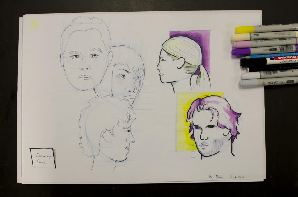 Drawing faces practice